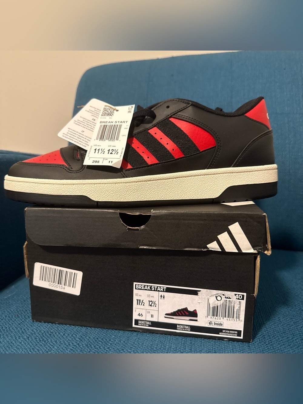 adidas Break Start Low-Top Sneakers - Black & Red